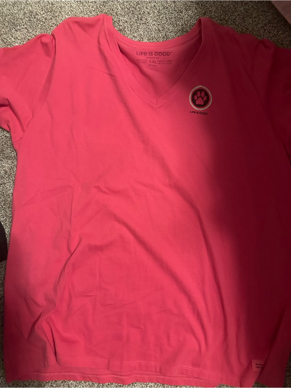 Life Is Good Women's Hot Pink Crew Neck Tee